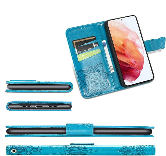 Etui z klapką do Oppo Reno 11F 5G, Butterfly, niebieskie