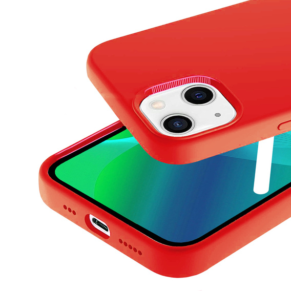 Etui do iPhone 13 Mini, Silicone Lite, czerwone