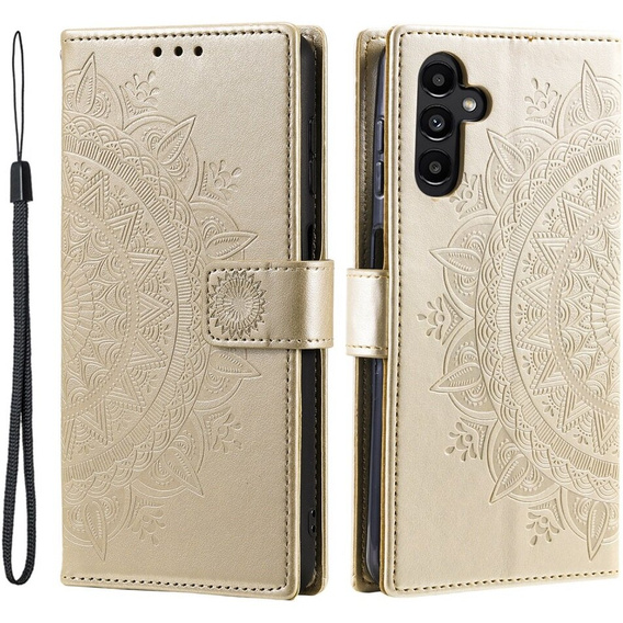 Etui z klapką do Samsung Galaxy S23 FE, Mandala, złote