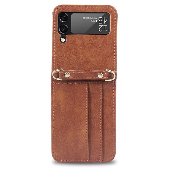 Etui Leather Card Slots do Samsung Galaxy Z Flip3 5G, Brown