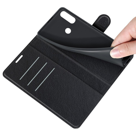 Etui z klapką do Motorola Moto E7 Power / E7i Power, Wallet Litchi Texture, czarne