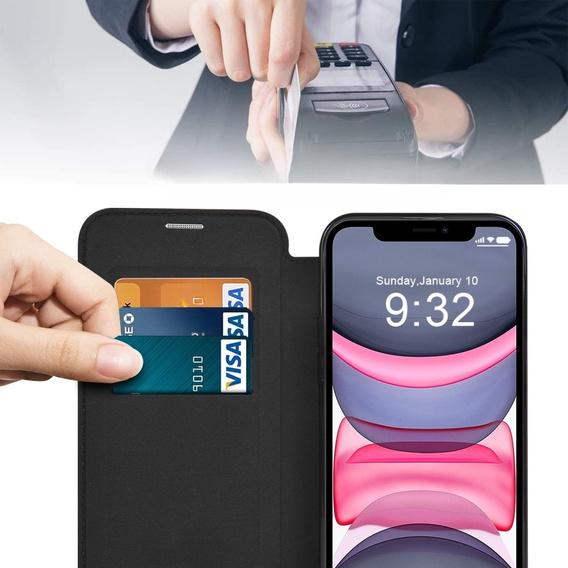 Etui z klapką do iPhone 11, RFID Wallet MagSafe z ochroną aparatu, czarne