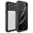 Etui Redpepper do iPhone 17 Pro Max, Wodoodporne IP68, do MagSafe, przezroczyste z czarnymi bokami