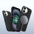Etui do iPhone 16 Plus, Carbon Fiber MagSafe, czarne / niebieskie