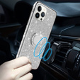 Etui do iPhone 13 Pro, Bling brokat, Srebrne