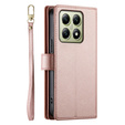 Etui z klapką do Xiaomi 14T, Wallet Zipper Pocket, różowe