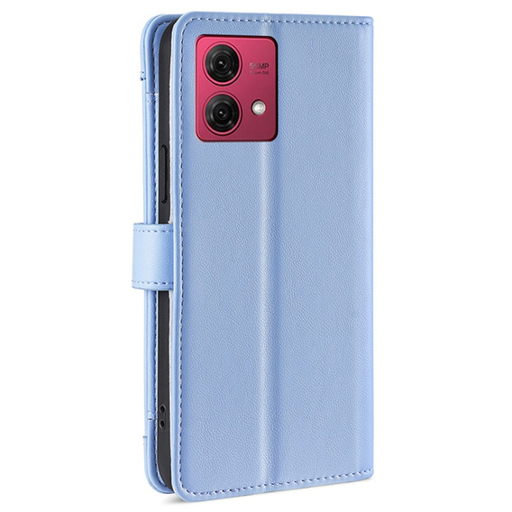 Etui z klapką do Motorola Moto G84 5G, Wallet Zipper Pocket, niebieskie