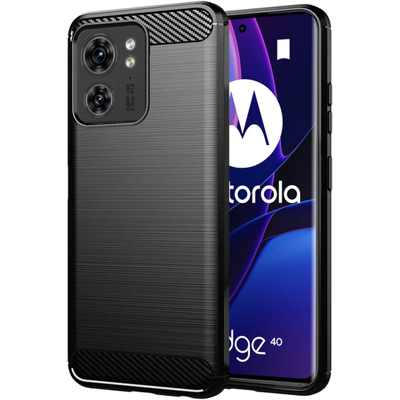 Etui do Motorola Edge 40, Karbon, czarne