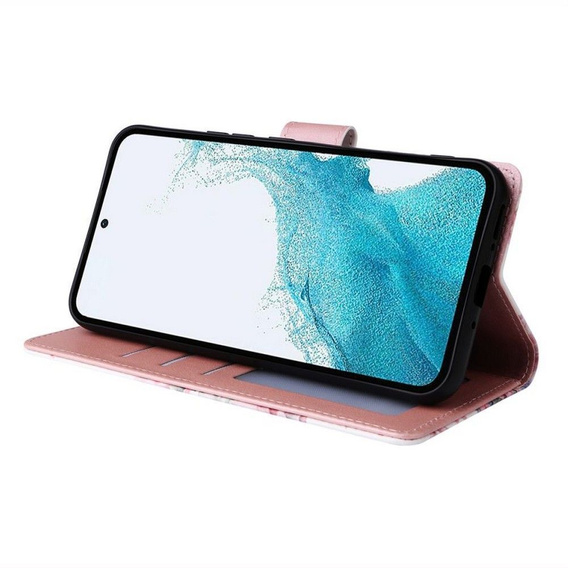 Etui Tech-Protect Wallet do Samsung Galaxy A55 5G, Marble, Różowe