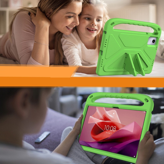 Etui dla dzieci do Lenovo Tab M11, dziecięce z uchwytem, zielone
