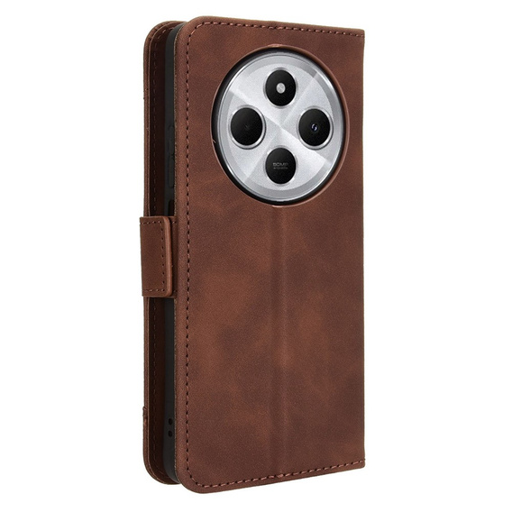 Etui z klapką do Xiaomi Redmi 14C / Xiaomi Poco C75, Card Slot, brązowe