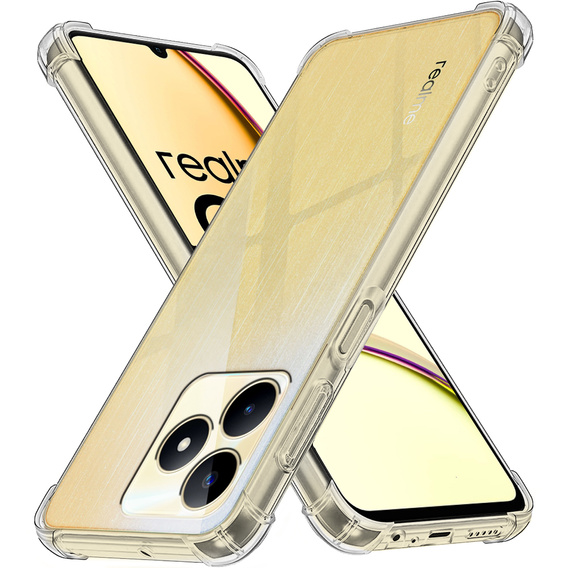 Zestaw Etui do Realme C53 4G, Dropproof, Przezroczyste + Szkło