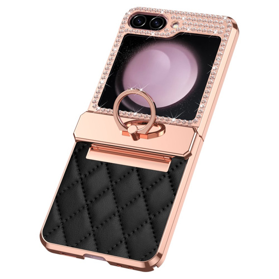 Etui do Samsung Galaxy Z Flip7 FE / Z Flip6, Rhombus Grid, czarne
