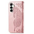 Etui z klapką do Samsung Galaxy S25 FE, Butterfly, różowe rose gold