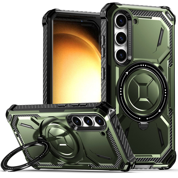 Etui do Samsung Galaxy S23 Plus, Heavy Duty Ring, zielone