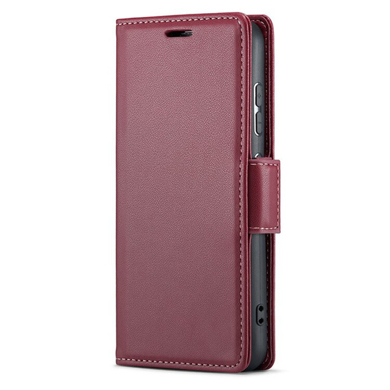 Etui do Oppo A18 4G / A38 4G, ERBORD Glossy Litchi, portfel z klapką, czerwone