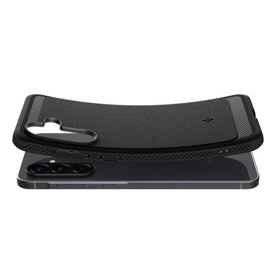 Etui Spigen do Samsung Galaxy A56 5G, Rugged Armor, czarne + Szkło Hartowane 9H