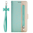 Etui z klapką do Samsung Galaxy S20 FE/5G, Wallet Pocket Zipper Lace, zielone