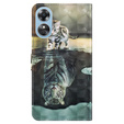 Etui z klapką do Oppo A17, Wallet, Cat & Tiger