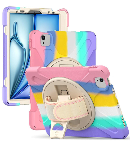 Etui do iPad Air 11" 2025/2024 (7/6 gen.), Pancerne obrotowe 360, Wielokolorowe
