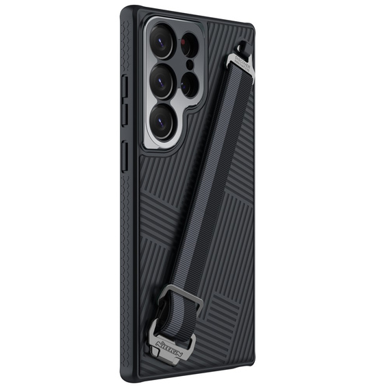 Etui NILLKIN do Samsung Galaxy S23 Ultra, Stripe Design z rączką, czarne
