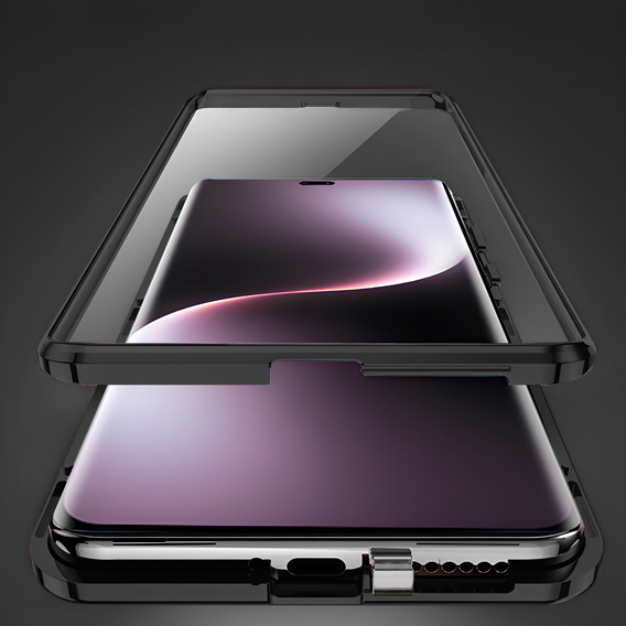 Etui do Honor Magic 7 Lite, Magnetic Dual Glass, czarne