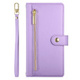 Etui z klapką do Oppo Reno 13 Pro 5G, Wallet Zipper Pocket, fioletowe