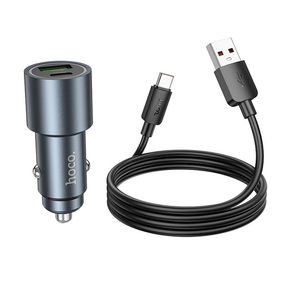 Ładowarka samochodowa Hoco Z60 USB-A + USB-C 48 W z kablem
