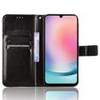 Etui z klapką do Samsung Galaxy M55 5G, Crazy Horse Wallet, czarne