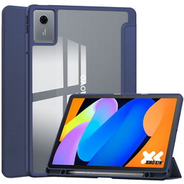 Etui do Lenovo Idea Tab 11" 2025 TB336FU TB336ZU, z przezroczystym tyłem i miejscem na rysik, granatowe