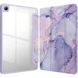 Etui Smartcase Hybrid do Samsung Galaxy Tab A9+, z miejscem na rysik – fioletowe Marble
