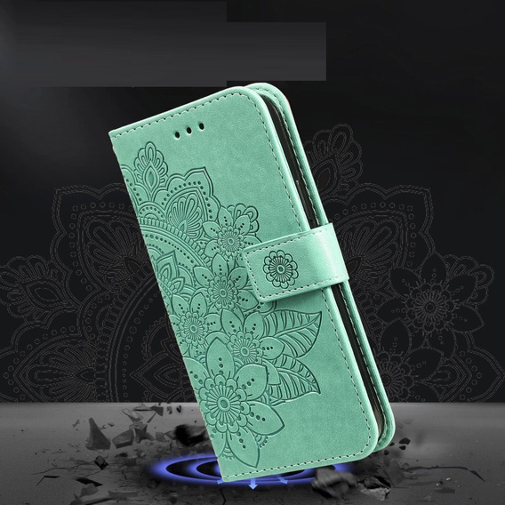 Etui z klapką do Xiaomi Redmi Note 13 5G, Mandala, zielone