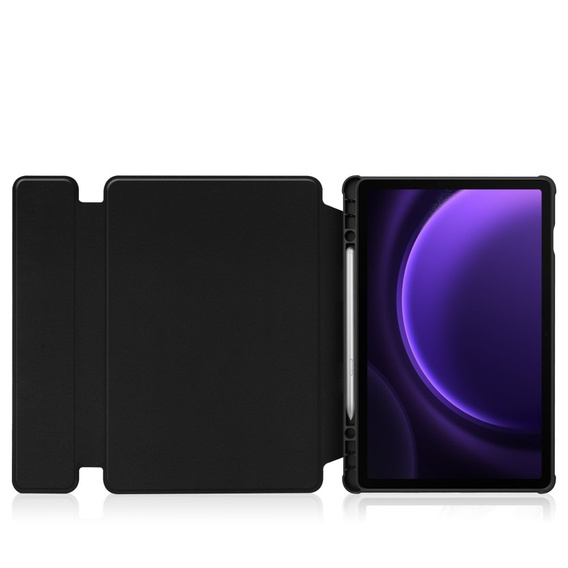 Etui z klawiaturą do Samsung Galaxy Tab S9 FE / S10 FE, Rotary 360° Leather, czarne