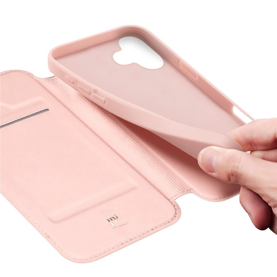 Etui Dux Ducis do iPhone 17, Skin Pro, z klapką, z miejscem na kartę,  różowe