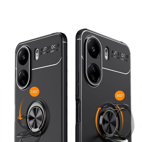 Etui KickStand Finger Ring do Xiaomi Redmi 13 / Poco C65, Czarne