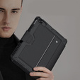 Etui z klawiaturą do iPad 10.2" 2021/2020/2019 (9/8/7 gen.), NILLKIN Bumper Pen Slot, czarne