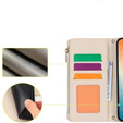 Etui z klapką do Samsung Galaxy S24, Wallet Zipper Pocket RFID, z paskiem na ramię, białe