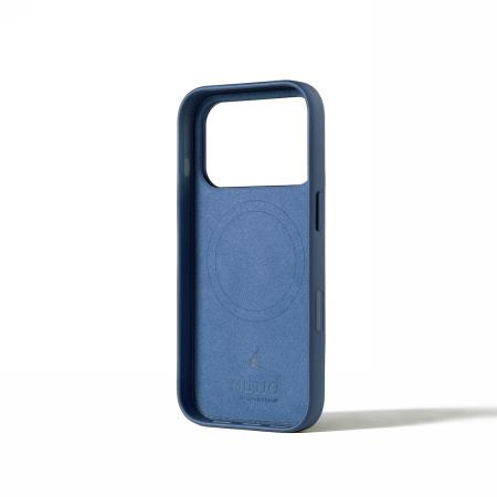 Etui Mujjo Skórzane do iPhone 17 Pro, MagSafe, niebieskie