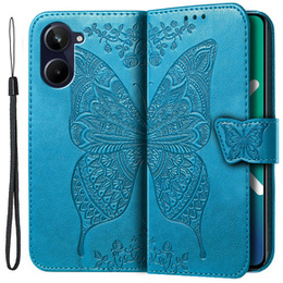 Etui z klapką do Realme 10 4G, Butterfly, niebieskie
