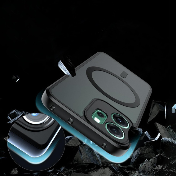 Etui Matt Case do Oppo Reno 14F, do MagSafe, półprzezroczyste czarne