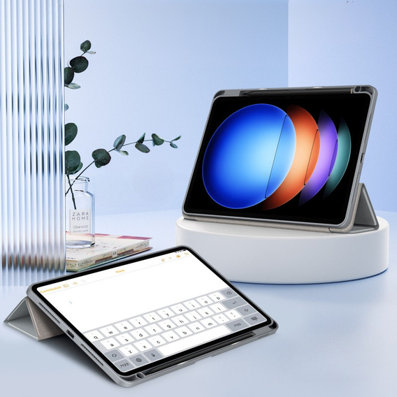 Etui do Xiaomi Pad 6S Pro 12.4, Smartcase Hybrid, z miejscem na rysik, szare