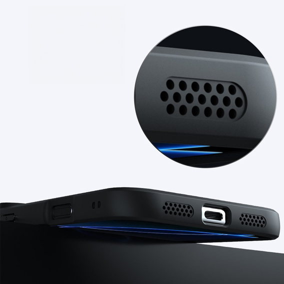 Etui matowe do iPhone 17 Air, do MagSafe, z ochroną aparatów, czarne