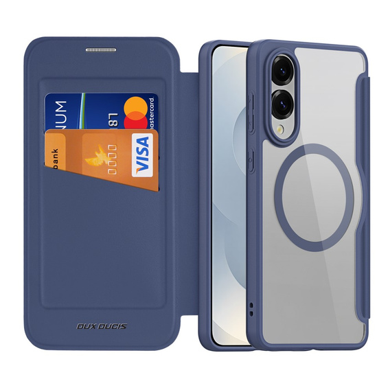 Etui Dux Ducis do Samsung Galaxy S25 Edge, Skin X Pro, MagSafe, granatowe