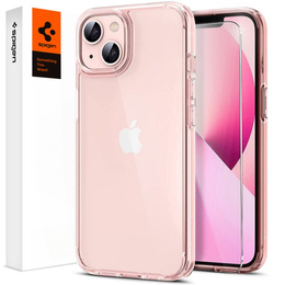 Etui Spigen do iPhone 13, Ultra Hybrid, różowe + szkło