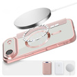 Etui z klapką do iPhone Air, RFID Wallet MagSafe z ochroną aparatu, różowe