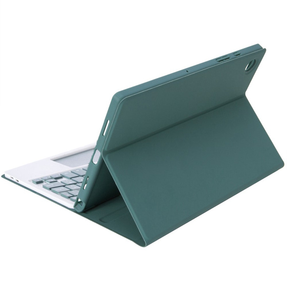 Etui z klawiaturą do Samsung Galaxy Tab A8 10.5 X200 / X205, Touchpad, ciemnozielone