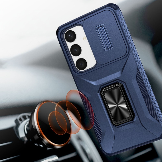 Etui do Samsung Galaxy S24, Slide Lens Lid, Niebieskie