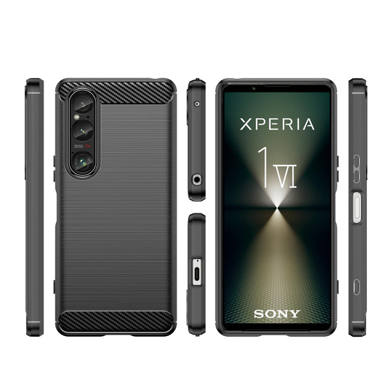 Etui do Sony Xperia 1 VI, Carbon, czarne