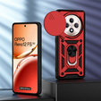 Etui pancerne do Oppo Reno 12FS / 12F, CamShield Slide, czerwone