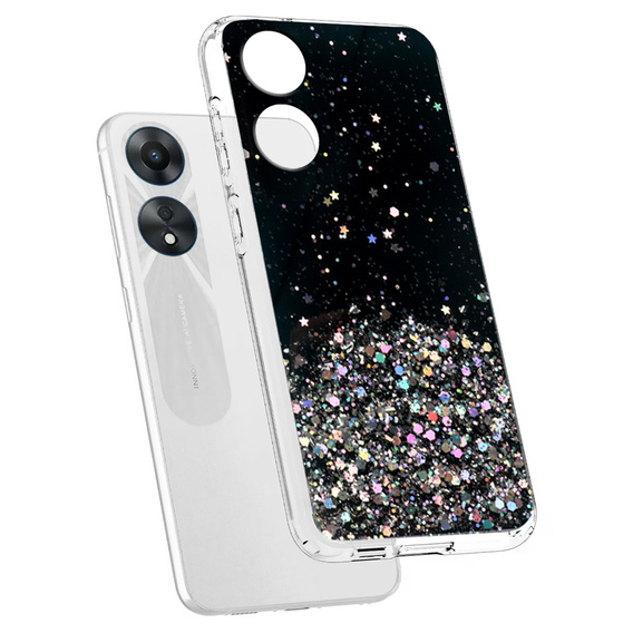 Etui do Oppo A17, Glittery, czarne